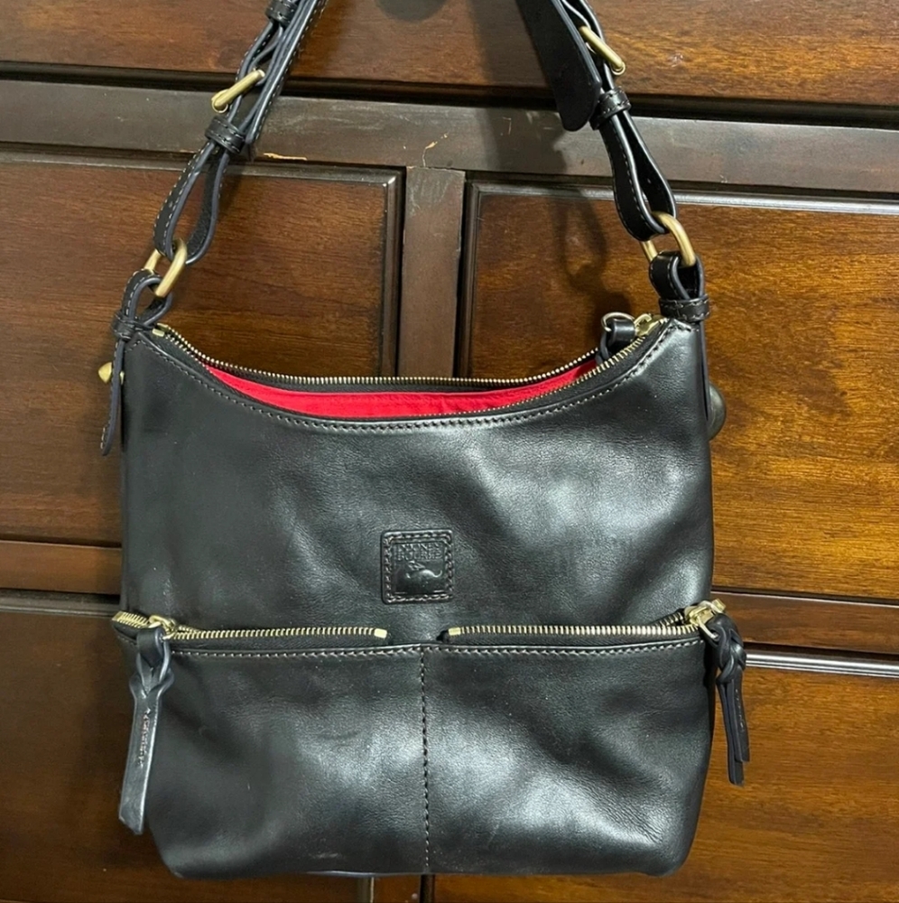 Dooney and Bourke Florentine Black Small Zipper Pocket Sac shoulder bag handbag
